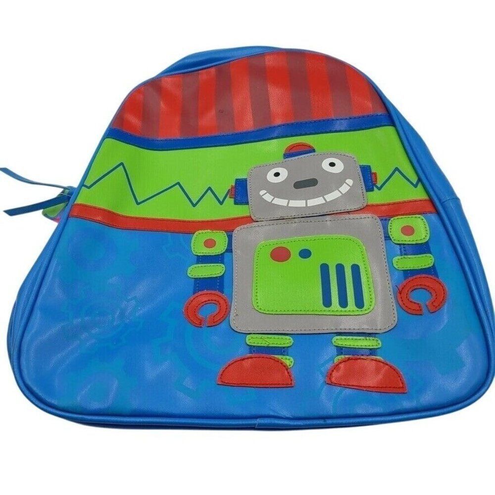 Childrens Stephen Joseph Go Go Bag Robot Backpack Blue New
